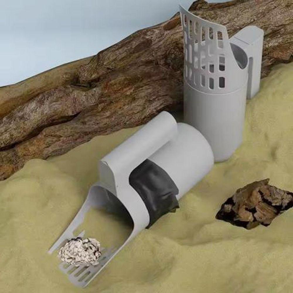 Grey Cat Litter Shovel Large Capacity Cat Poop Remover Cat Litter Scooper  Litter Box