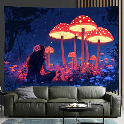 El cabello de una mujer como flores del tejido de la pared de fondo, adecuado para el estudio, el dormitorio puede decorar el tapiz