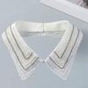 Jeweled Rhinestones False Collar Beaded Lace Spread Lapel Graceful Art Collar Sweet Shawl False Decorative Shawl