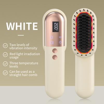 Hair Straightener Hot Comb Red Light Multifunctional Straight Comb Brush Professional Negative Ion Anti-Scalding Hair Styling