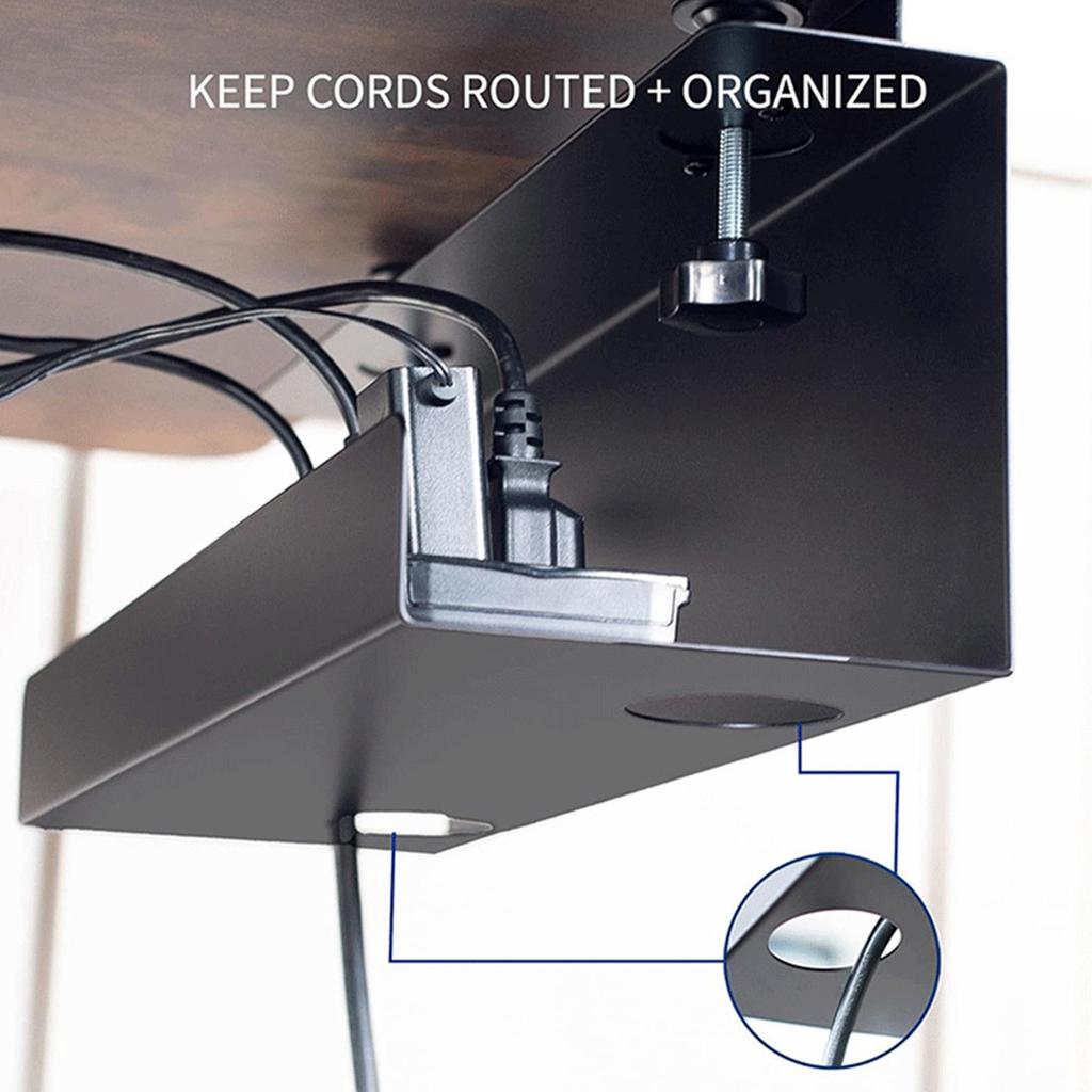 Under Desk Cable Tray Metal Cable Management Holder No Drill Under Desk Power Strip Box For Home College Dorm Apartment Study