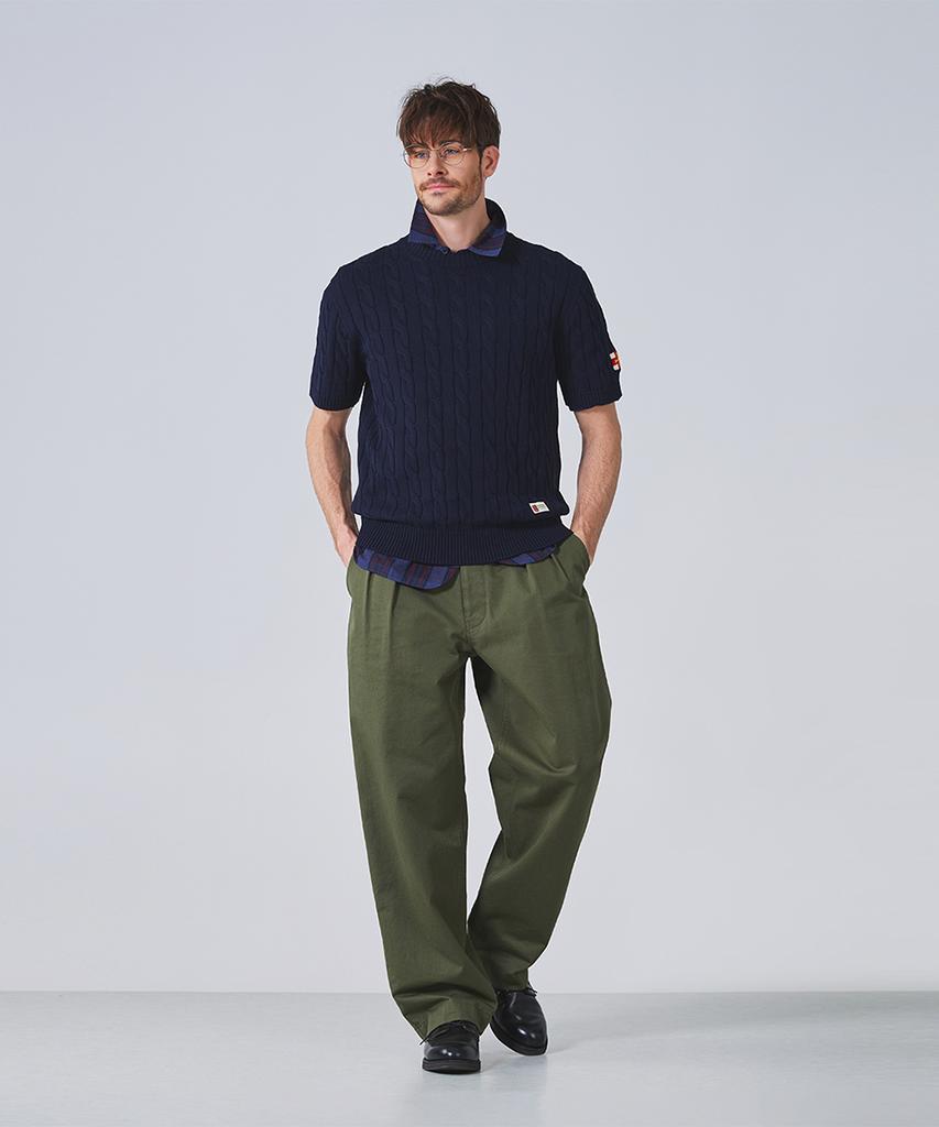 Geonjiulleunseu Cable Short Sleeve Crewneck Knit Collection