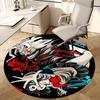 1pc Tokyo Ghoul Kaneki Ken & Touka Kirishima Design Round Carpet Office Chair Mat Non-Slip Rug Suitable for Home Decor, Living Room