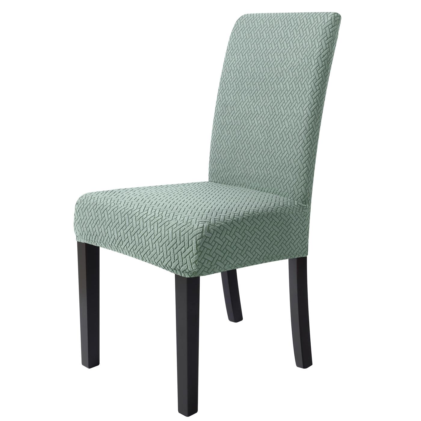 

Elastic Jacquard Dining Chair Cover Solid Color Antifouling Detachable Universal Chair Slipcover for Dining Room Home 1 pc сіро-коричневий