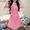 Women Splice Doll Collar Casual Short Sleeve Dress