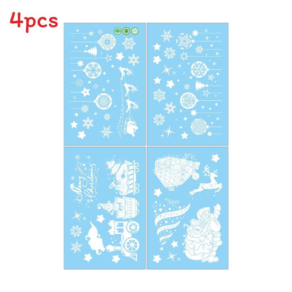 Window Pvc Christmas Sticker With Cartoon Santa Balls Santa Claus Decor For