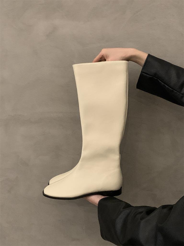 Retro flat boots boots women's shoes 2025 autumn and winter new simple versatile knight boots boots spring and autumn single boots