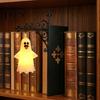 Gothic Home Decor Accent Halloween Bookshelf Light, Vintage Metal Decorative Shelf Lamp, Battery Powered Classic Interior Design Accents Warm