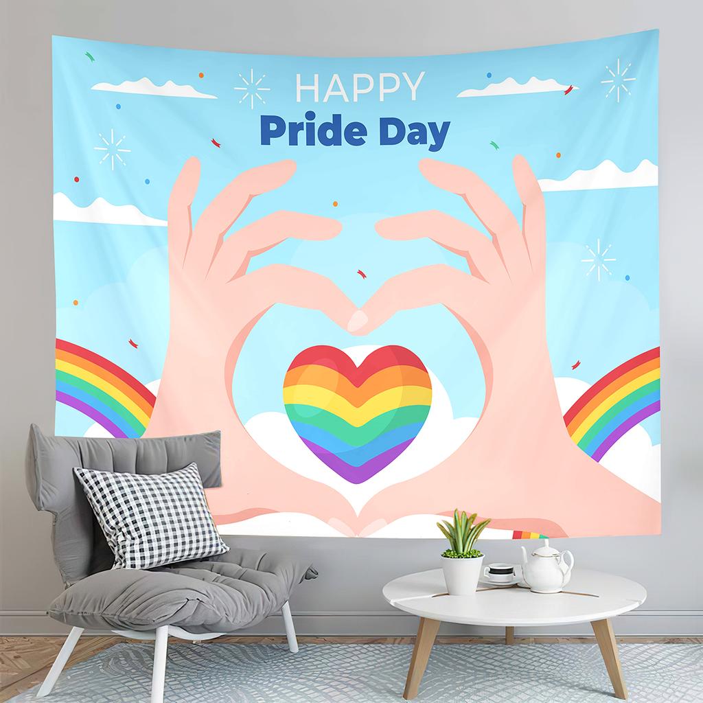 World Pride Day Tapestry Rainbow Flag Tapestry Artistic Tapestry Home Living Room Dorm Bedroom Aesthetics Decoration Tapestries