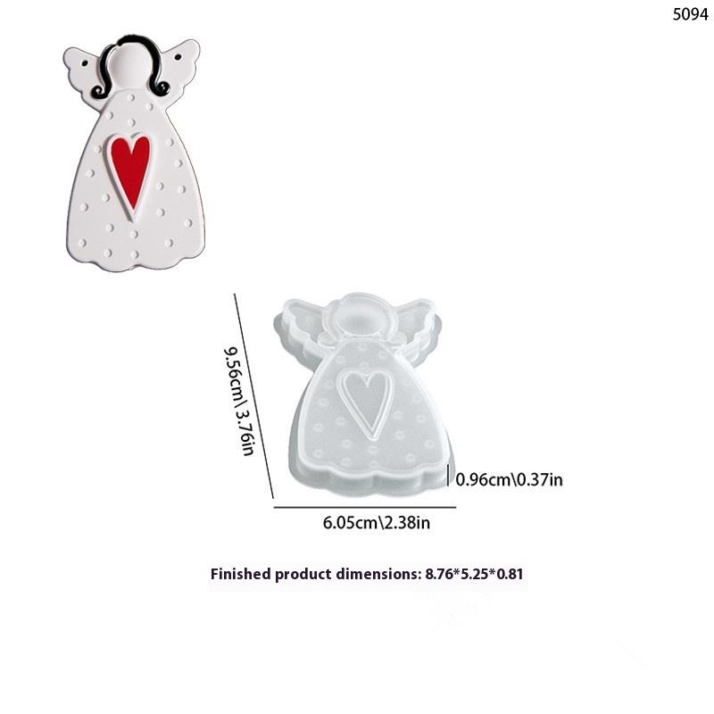 

Сделай сам Безликий Ангел Силиконовая Форма Рождественская Елка Подвесное Украшение Гипс Бетон Смола Форма Сердце Точечная Текстура Платье Девочка Ремесло