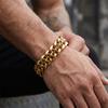 Men's Bracelets 19MM Width Hollow Cuban Chain Bracelet for Man Waterproof 316L Stainless Steel Jewelry Gifts for Him Boyfriend