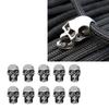 10pcs Skull Head Charm Alloy DIY Making Skeleton Skull Pendants for Paracord KeychainDouble Hole