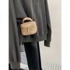 Felpa con cappuccio off-shoulder da donna, stile coreano, top largo, per primavera e autunno