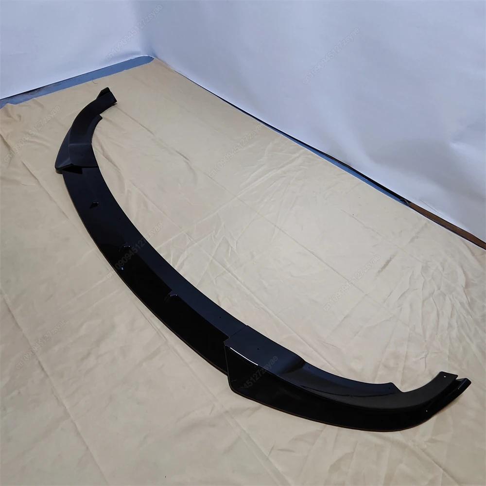 3PCS Car Front Bumper Lip Deflector Splitter Chin Diffuser Body Kit Spoiler Tuning Accessories For Tesla Model Y 2020-2024 Black