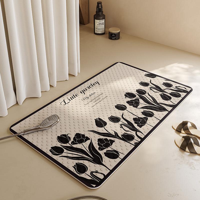 Retro Style Anti-slip Suction Cup Floor Mat for Children  Elderly and Pregnant Women  Bathroom Bathroom  Anti-slip Suction Cup Floor Mat for Bathing