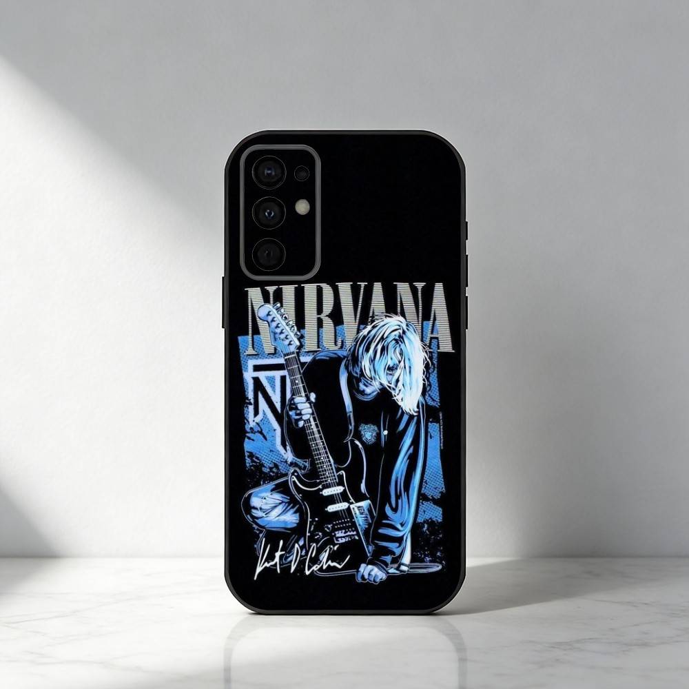 K-Kurt N-Nirvana C-Cobain Phone Case For Samsung S25,S24,S21,S22,S23,S30,Ultra,S20,Plus,Fe,Note,5G Black Cover
