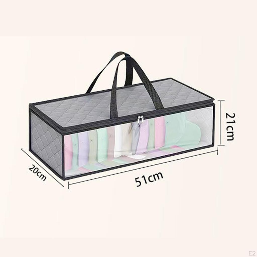Aufbewahrungstasche für Kleidung, Decke, Baseballkappe, stabile Box mit Reißverschlüssen