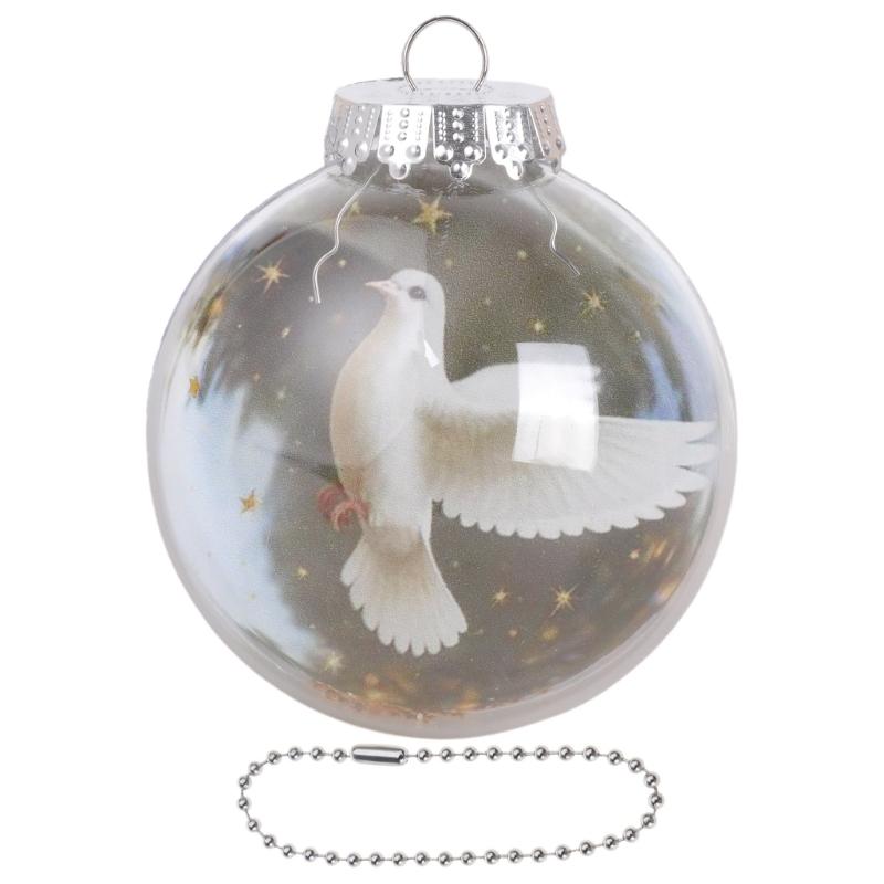 Artistic Nature Bird Clear Christmas Ball Ornament Holiday Decorations For Festives Tree Decoration Memorables Gift