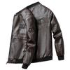 Large size men's leather jacket autumn new slim fit handsome popular men's clothing casual men's leather jacket