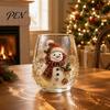 Elegant Wine Glass Set Creative Transparent Santa Claus Pattern Mug, 3D Embossed Christmas Aesthetic Tea Cups, Drinking with Tree Wreath Socks Design,