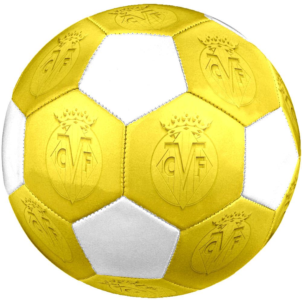 FC Villarreal Size 5 Soccer Ball, Machine-Stitched PVC, Durable & High Bounce, All Ages Fit, Fan Merchandise, Matches & Outdoor Use.