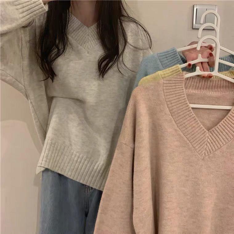 Women's Korean Style Loose Knit Pullover Sweater