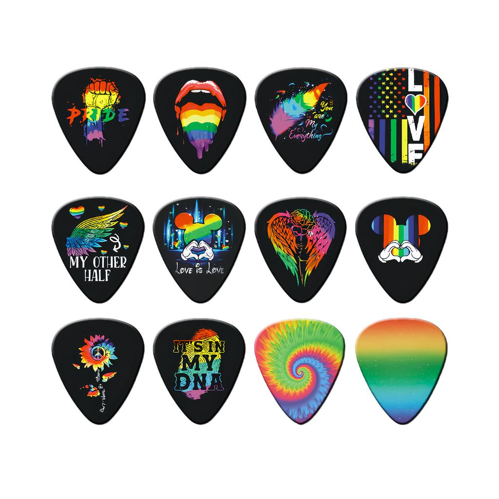 12 Pieces Guitar Picks 0.46mm 0.71mm 0.96mm Plectrum ABS Premium for Acoustic Electric Guitar Bass Ukulele Plectrums