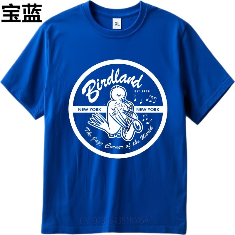 Vintage Sommer T-Shirt für Herren Birdland New York Jazz Vogel Saxophon Musik Logo Kurzarm Streetwear Rundhalsausschnitt T-Shirt