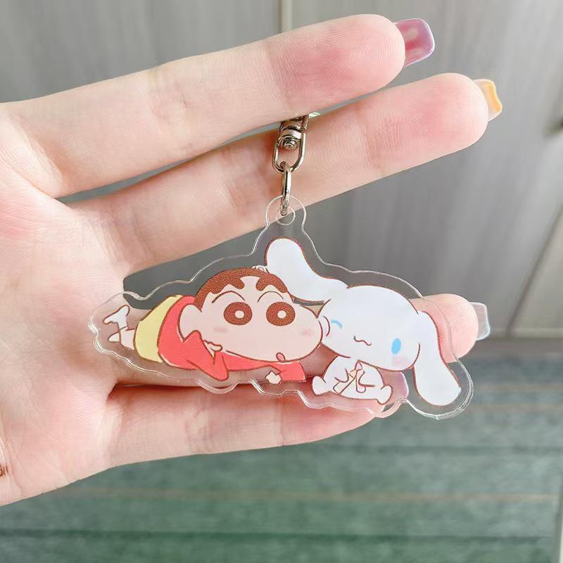 Crayon Shin-chan Sanrio Acrylic Keychain: Cartoon Anime Bag Charm Pendant