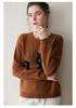 2025 Autumn/Winter Women's Cashmere Kitten Jacquard Long Sleeve Sweater - Round Neck