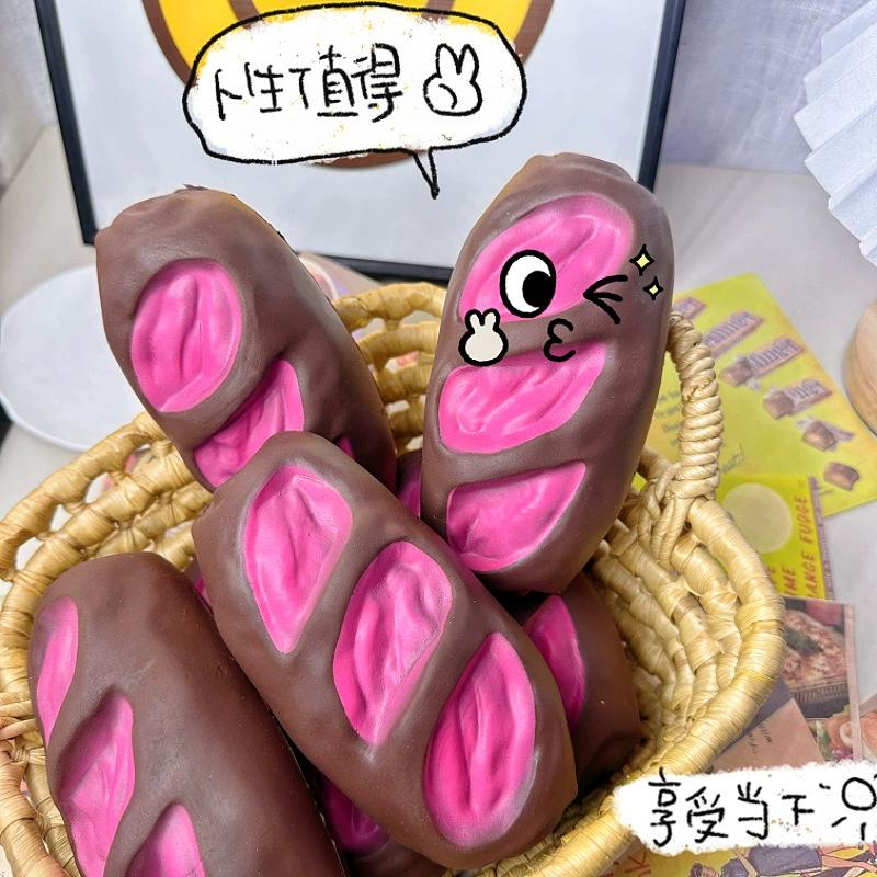 Squishy Bread Toast Squeezing Pressure Toy Stress Relief Pinch Simulated Croissant Soft Slow Rebound Playing Relaxed Gift