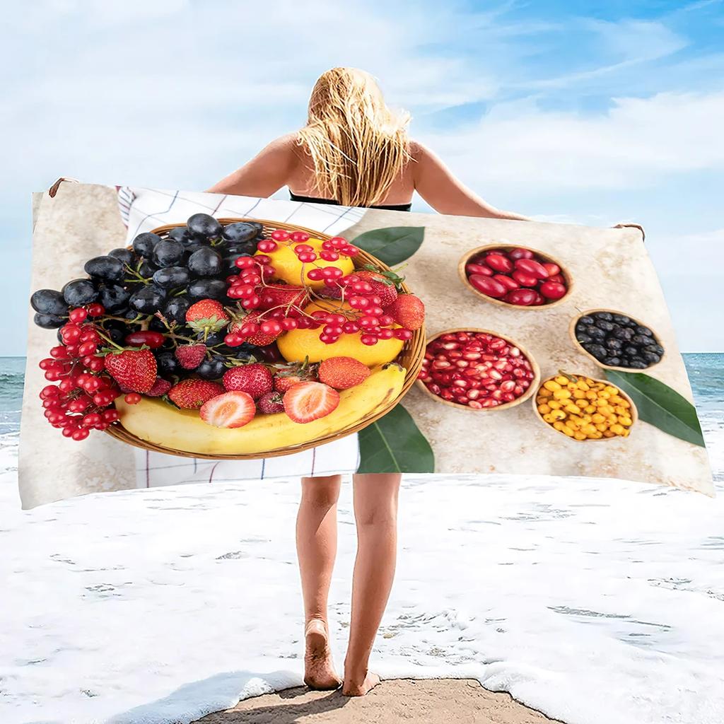 1pc Cute Love Bow Pattern Ultra-fine Fiber Beach Towel, Beach and Swimming Quick Drying Absorbent Beach Towel
