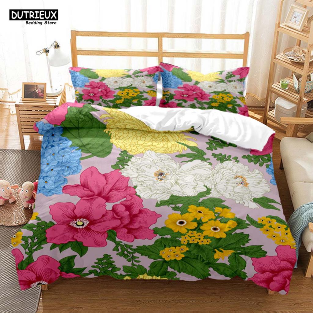 Plant Flowers Digital Print Polyester Bedding Sets Child Kids Covers Boys Duvet Cover Set For Teens Bedding Set