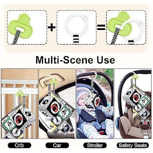 Jouet bébé livre tissu montessori noir et blanc - happykidsclub - eveil 0-12 mois - cadeau naissance