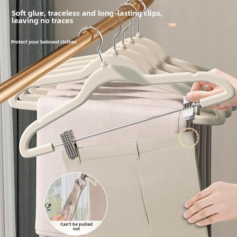 Home Balcony Non-marking Non-slip with Clip 2 In 1 Coat Hanger