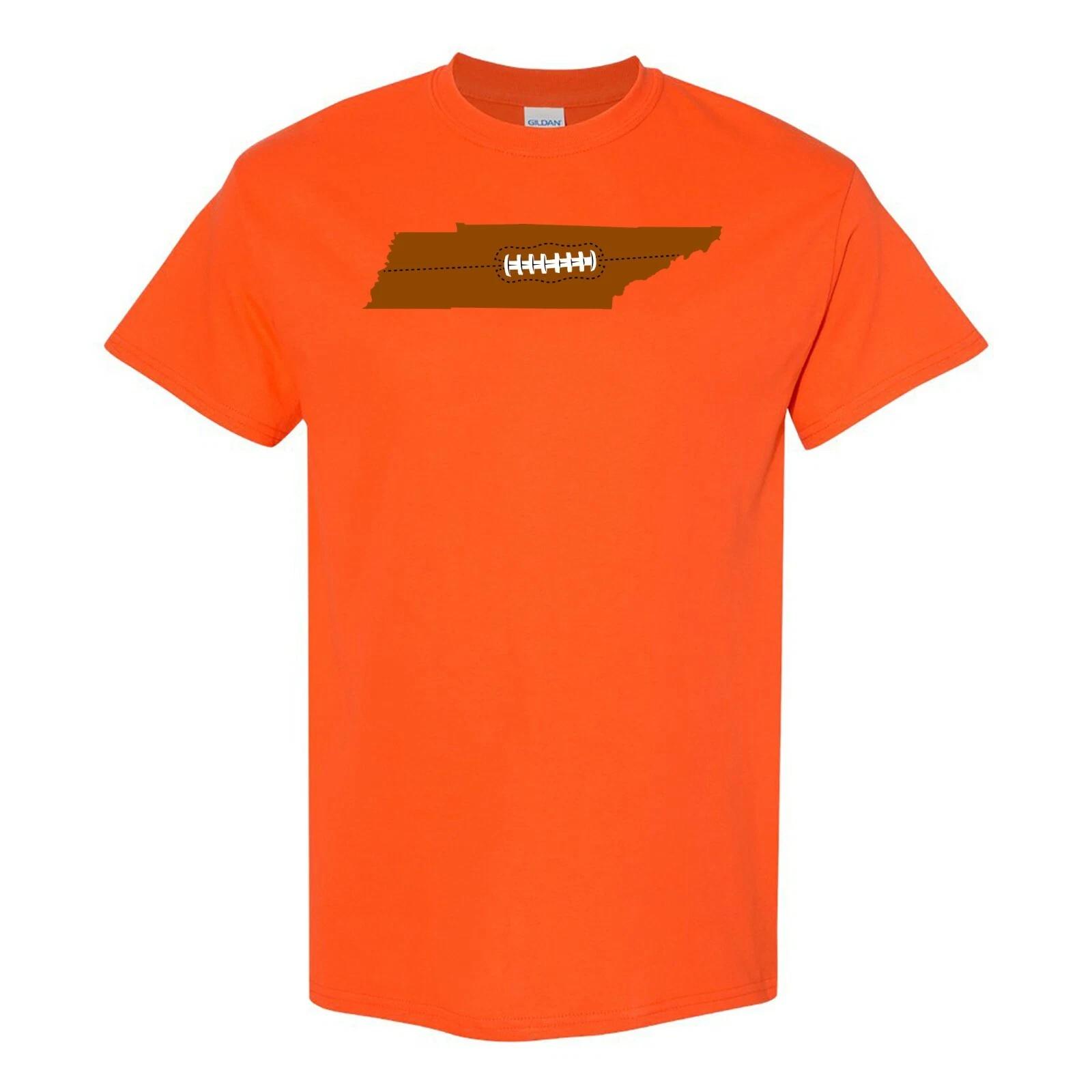 Tennessee Football State Shape - Hometown Pride T Shirt - Orange 2XL