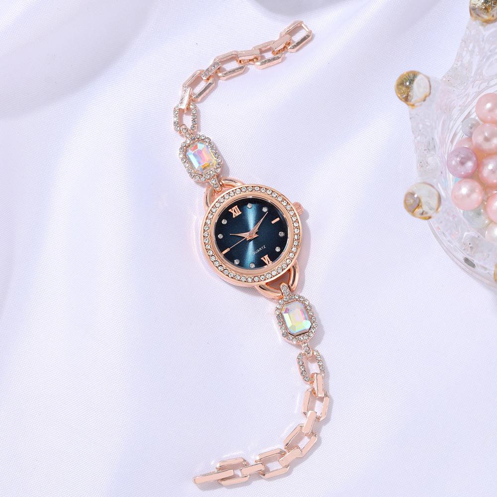 Rhinestone Women's Roman Numeral Bracelet Watch with Adjustable Strap