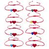 Handcrafted Red Cord Evil Eyes Bracelet With Heart Charm Adjustable Wrist Jewelry For Women Men Friendship Gift