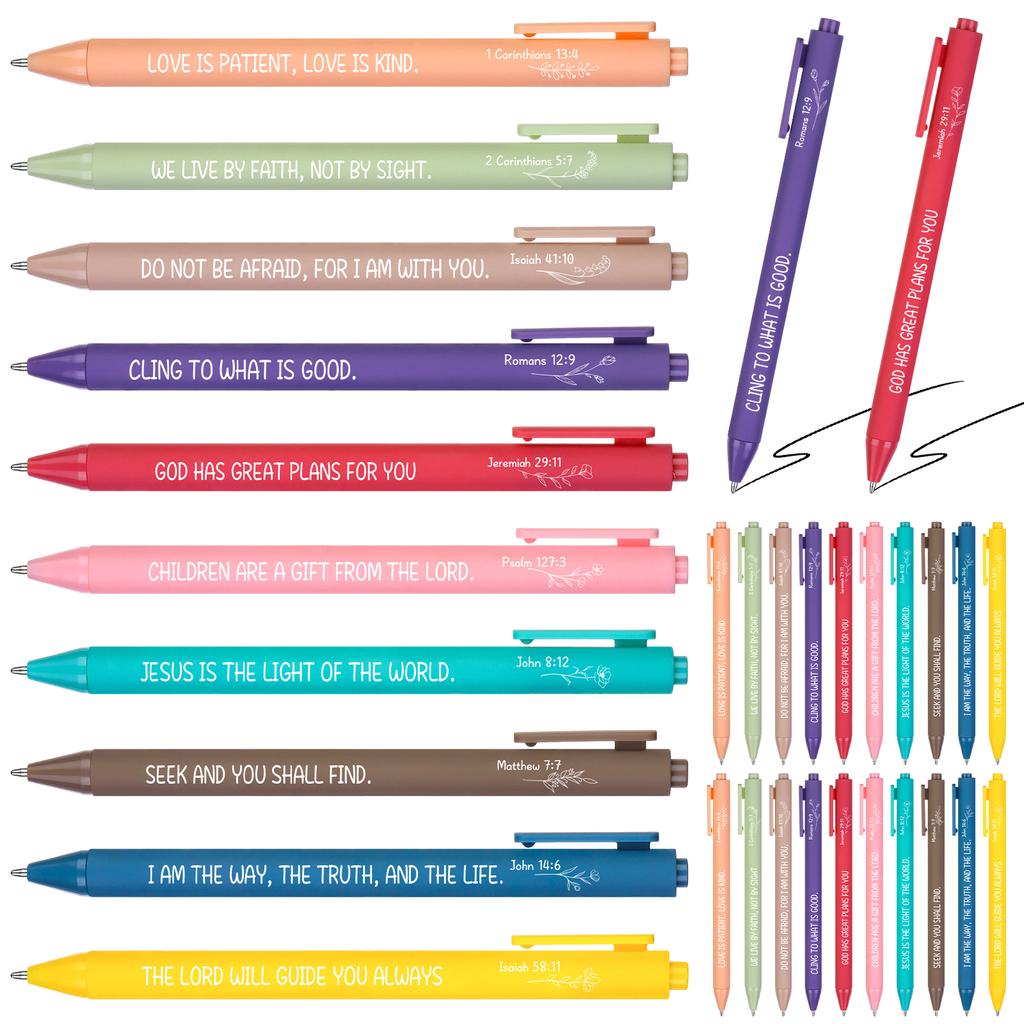 30 Pcs Christian Bible Verse Pens Gifts Bulk Religious Inspirational Scripture Ballpoint Pen For Women Men Office Sunday School