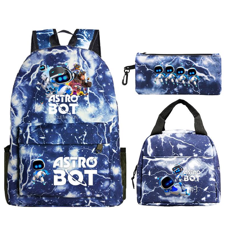 Neues Astro Bot Spiel Merchandise Druck Grund- und Sekundarschule Schultasche Außenhandel Freizeit Kinder Federmäppchen Lunchtasche