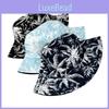 Coconut Blackwhite Tree Print Beach Hat Doublesided Fruit Sun Summer Protect