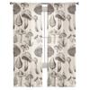 Mushroom Nostalgia Leaves Bedroom Transparent Sheer Curtains Holiday Decoration Window Voile Tulle Curtain