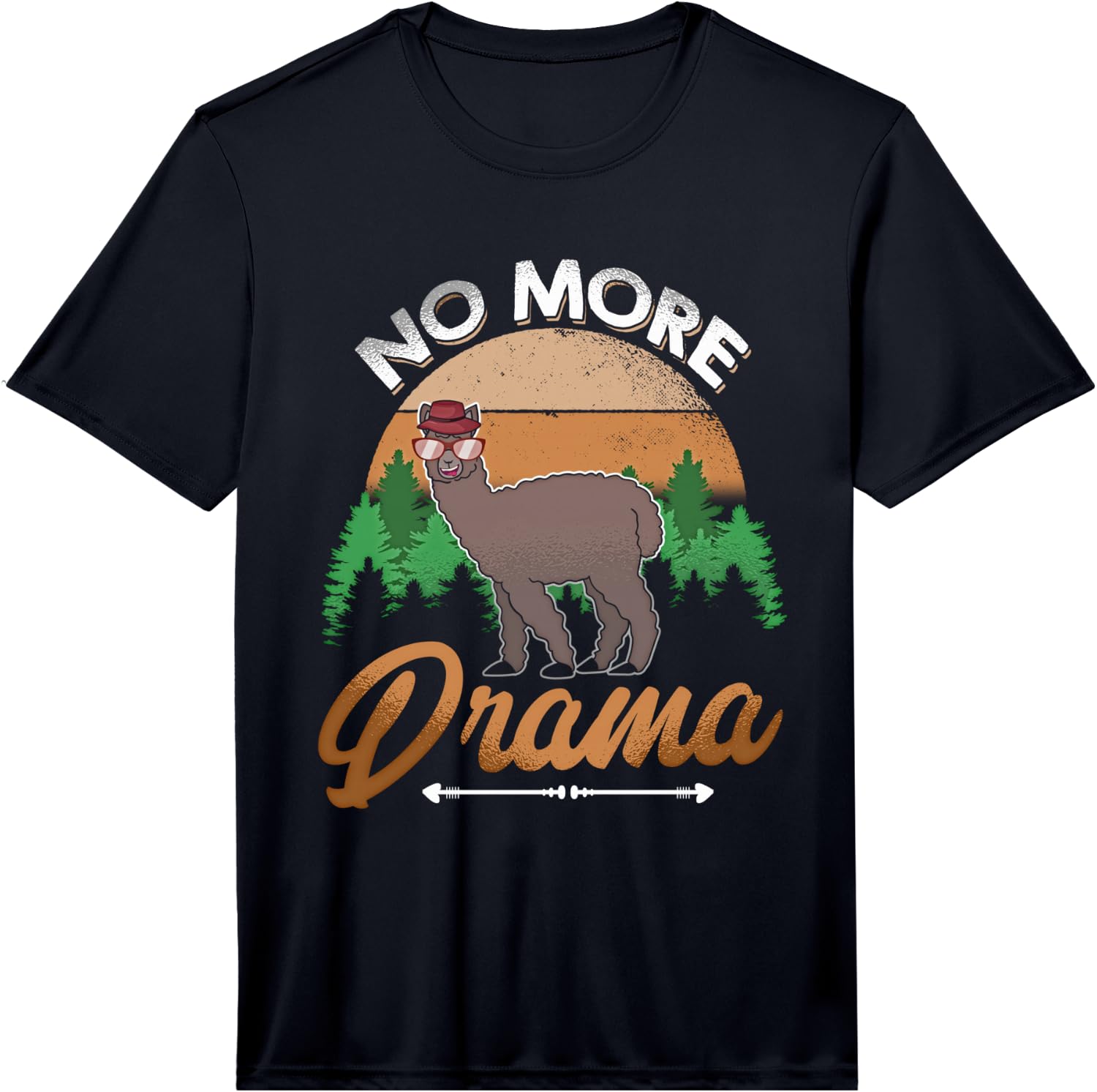 Mens Vintage No More Drama Funny Llama Favorit Animal Alpaca Gift Performance Unisex T-Shirt L