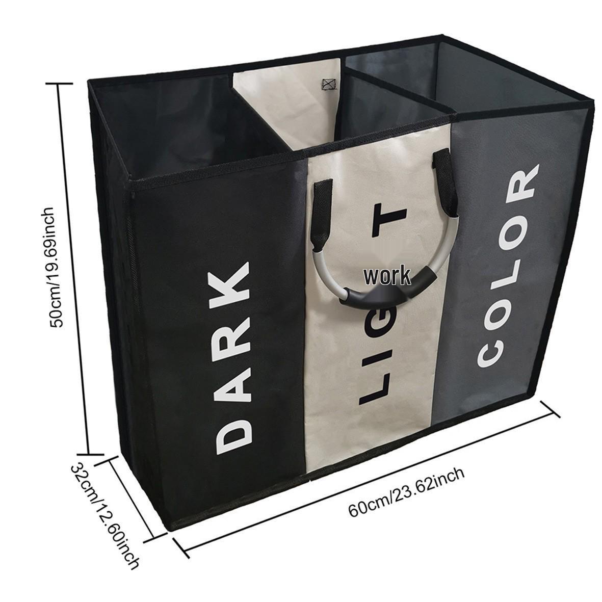 Portable Foldable Laundry Hamper with Aluminum Ring - Large Capacity Oxford Cloth Basket