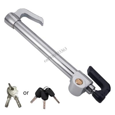 090E Car Extendable Double Hook Stainless Steel Steering Wheel Lock Clutch Pedal Lock
