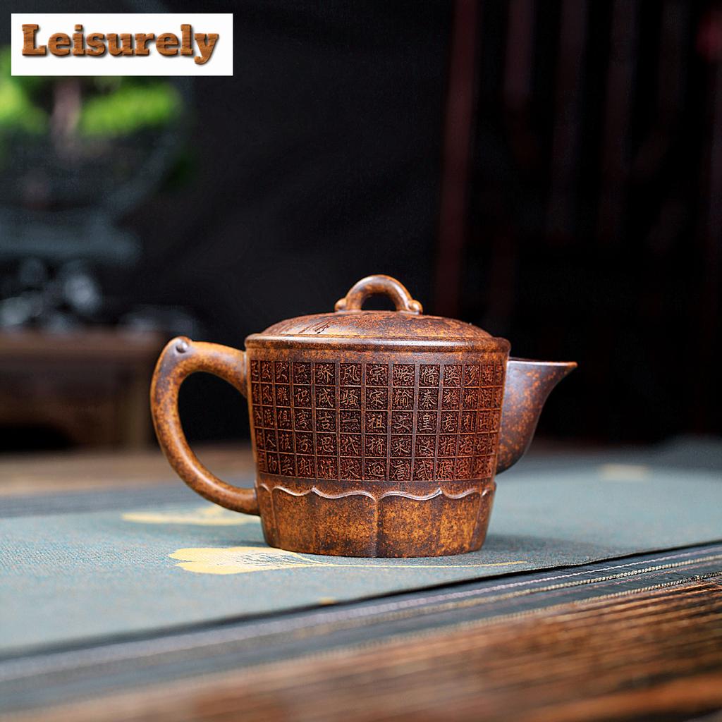 250ml Yixing Purple Clay Teapots Handmade Lotus Pot Raw Ore Hyperthermy Section Mud Kettle With Strainer Zisha Teaset Craft Gift