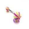 Les Trésors De Lily [E6728] - Body Piercing Ball 'Tecno' Yellow Pink