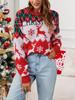 Europe, America, Autumn and Winter New Jacquard Crew Neck Long-sleeved Pullover Christmas Sweater Casual Lazy Wind Knitted Sweater Jacket