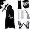 Sada kostýmů Halloween Skeleton Rukavice a Black Cape pro dospělé