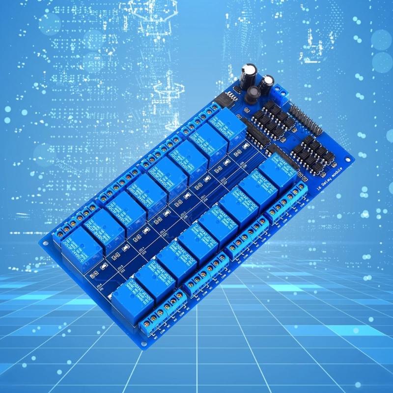Relays Module Board 16 Channel 24V  Power Supply with Optocoupler Isolation for MCU and PLC